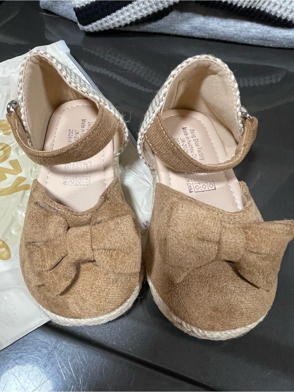 New Little girls size 6 Brown Bow Espadrille Mary Janes Cozy Pixies